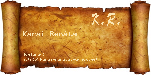 Karai Renáta névjegykártya